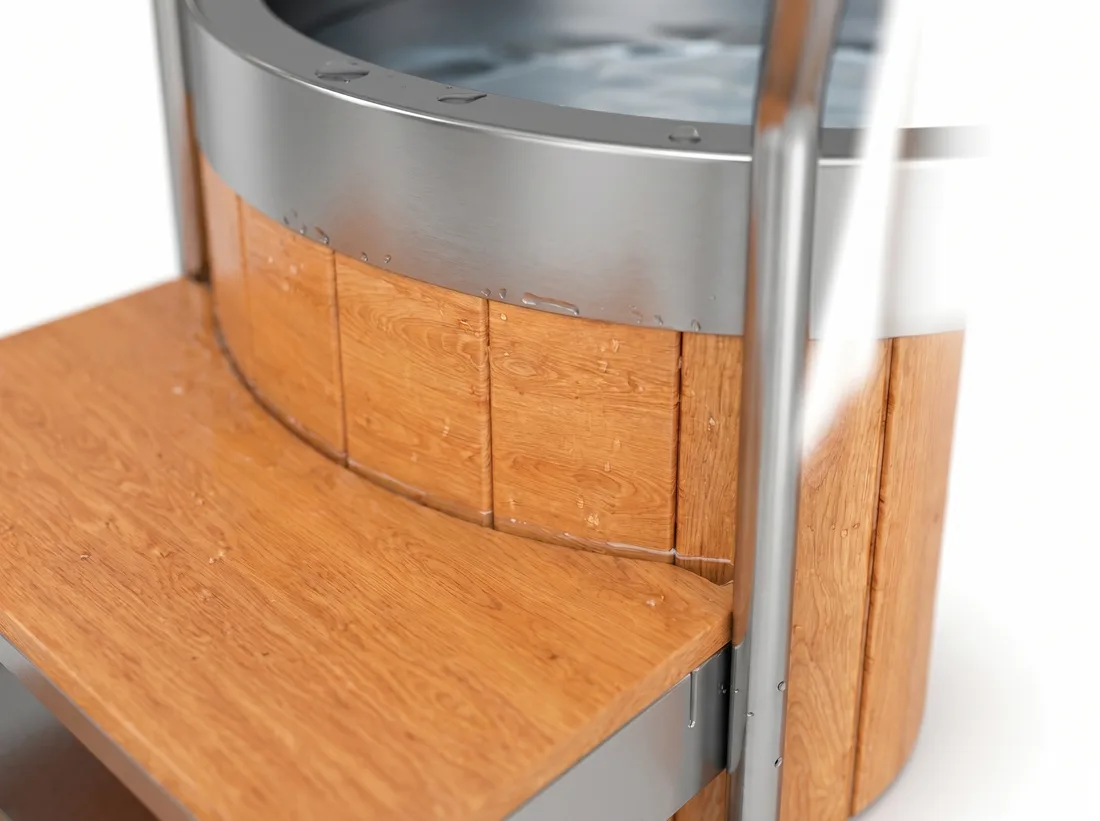 Red Pine ice bath detail