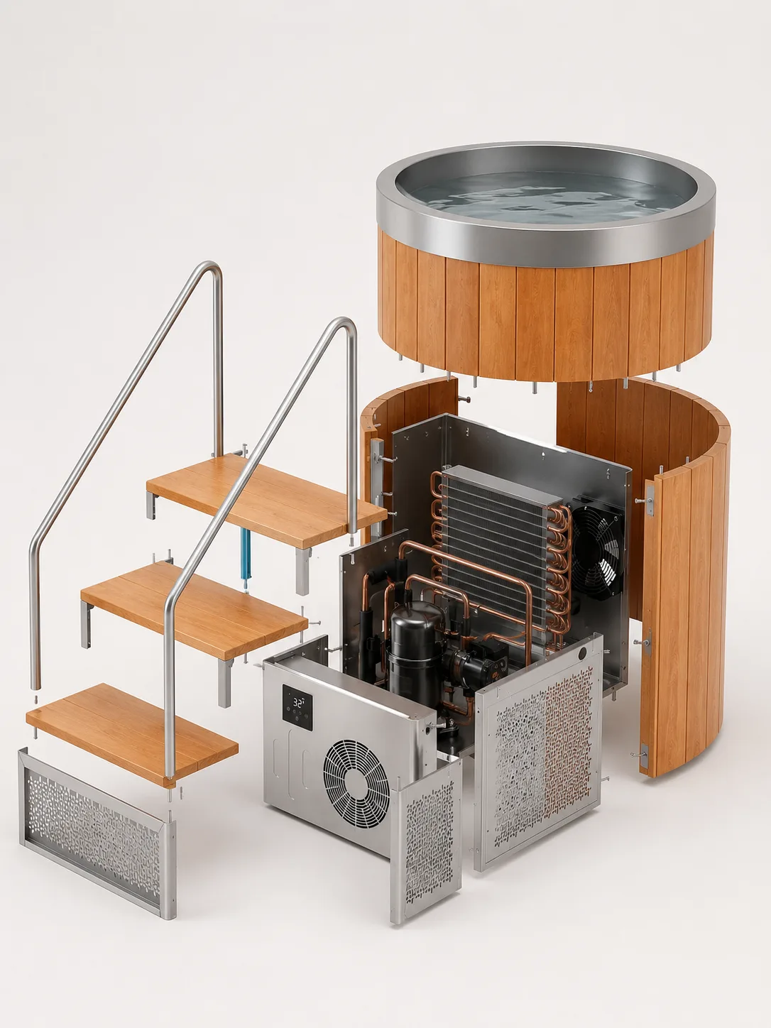 Red Pine ice bath cutaway
